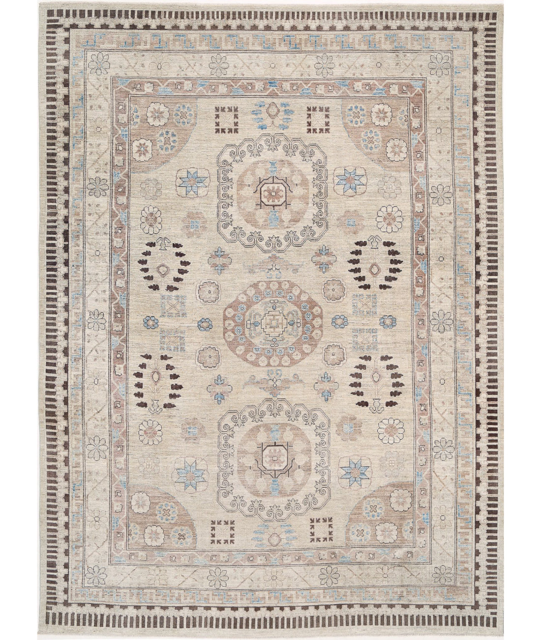 Hand Knotted Khotan Wool Rug - 10&#39;0&#39;&#39; x 13&#39;6&#39;&#39; 10&#39;0&#39;&#39; x 13&#39;6&#39;&#39; (300 X 405) / Beige / Taupe