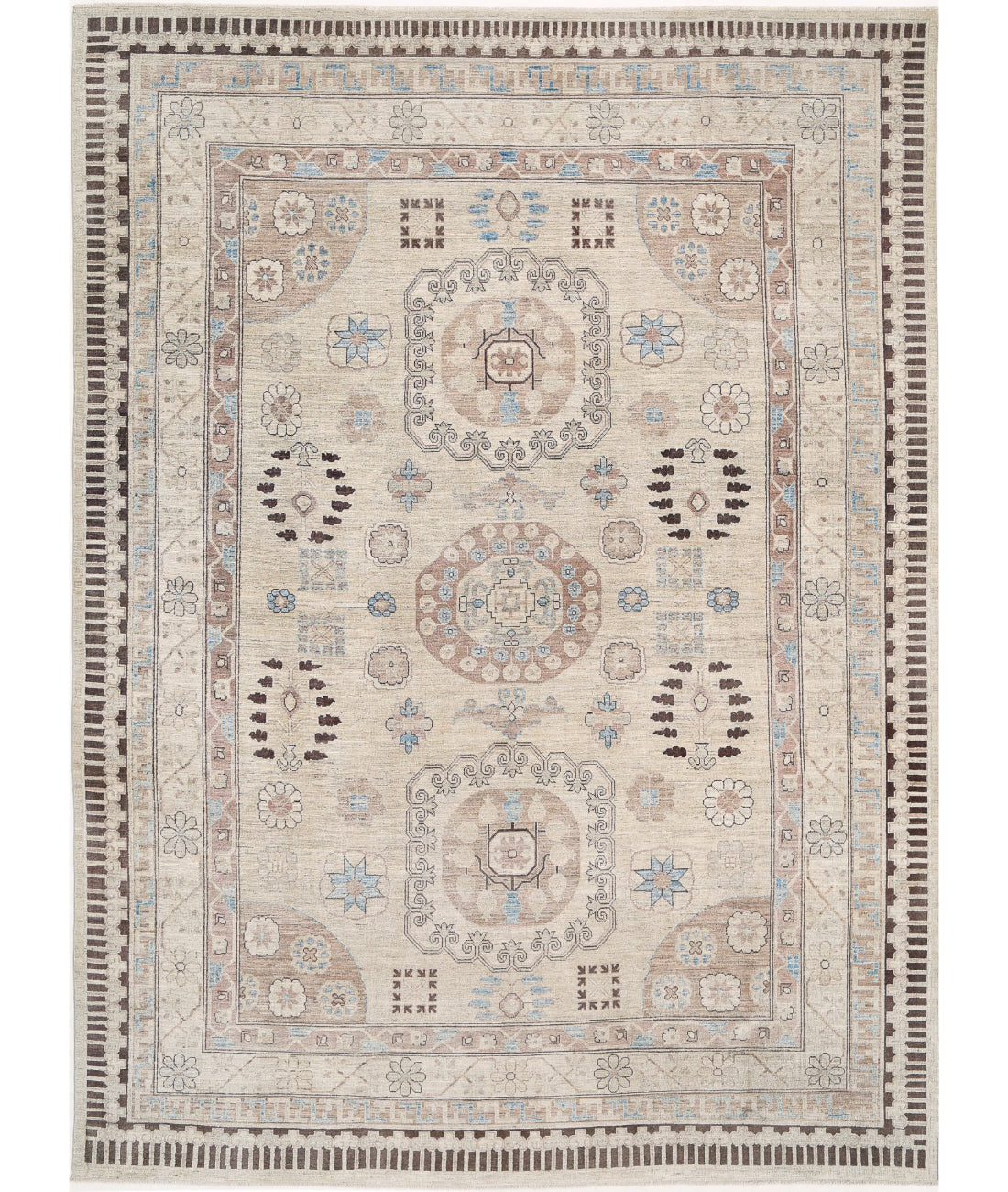 Hand Knotted Khotan Wool Rug - 10'0'' x 13'6''