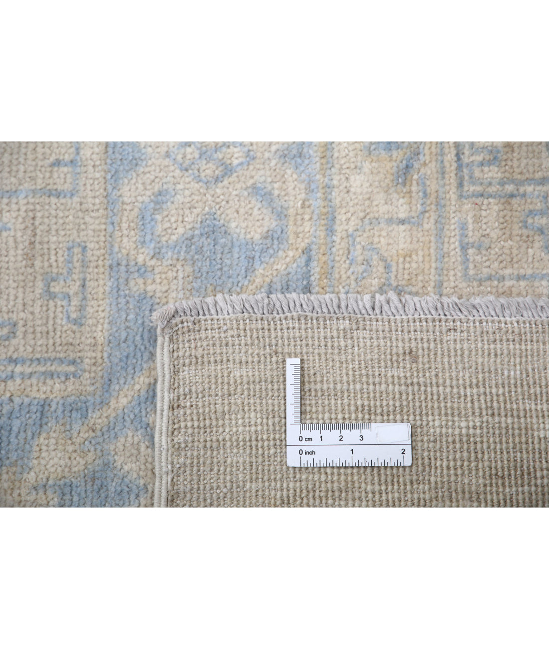Hand Knotted Khotan Wool Rug - 12'5'' x 31'3'' 12'5'' x 31'3'' (373 X 938) / Ivory / Blue