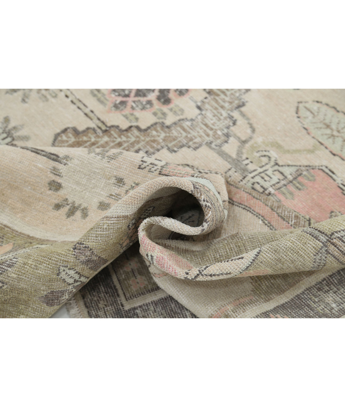 Hand Knotted Khotan Wool Rug - 5'5'' x 11'2'' 5'5'' x 11'2'' (163 X 335) / Ivory / Green