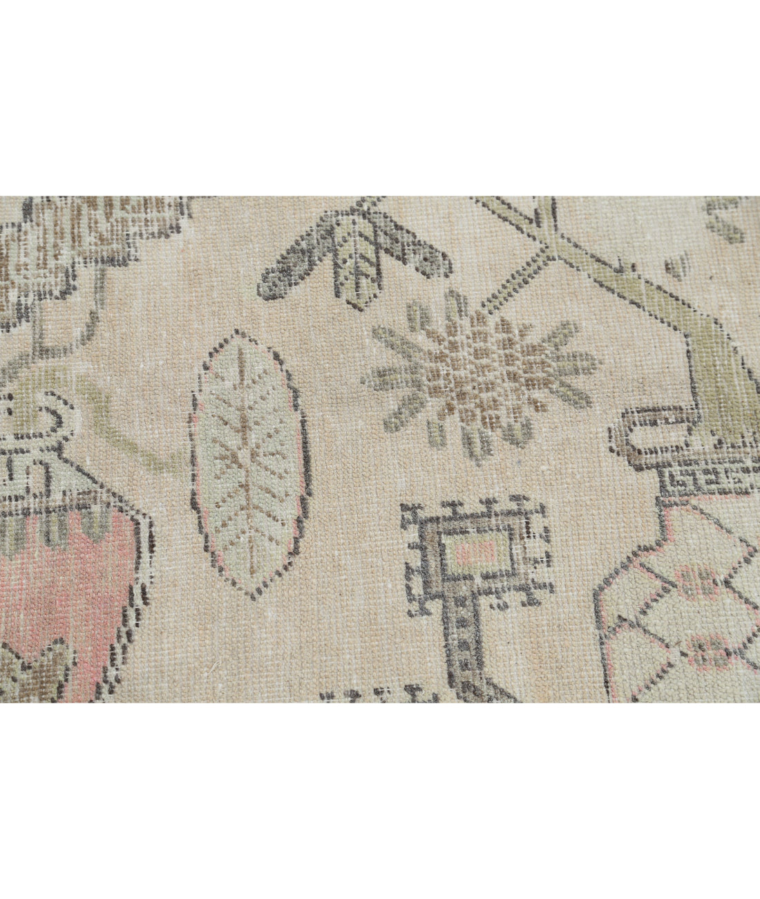 Hand Knotted Khotan Wool Rug - 5'5'' x 11'2'' 5'5'' x 11'2'' (163 X 335) / Ivory / Green
