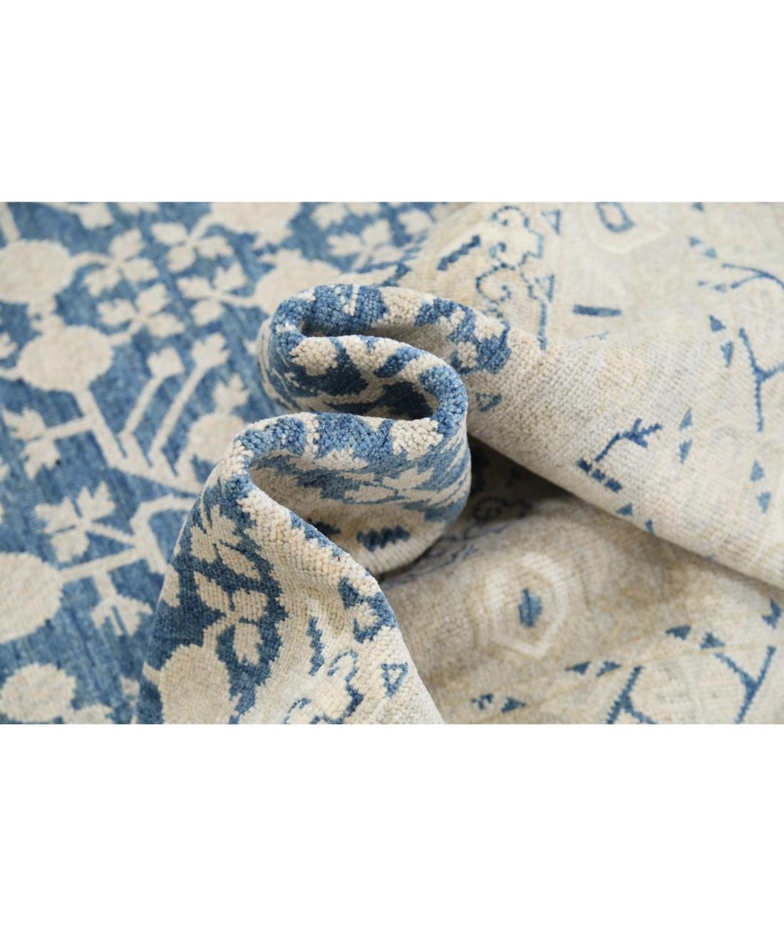 Hand Knotted Khotan Wool Rug - 9'3'' x 12'0'' 9' 3" X 12' 0" (282 X 366) / Blue / Silver