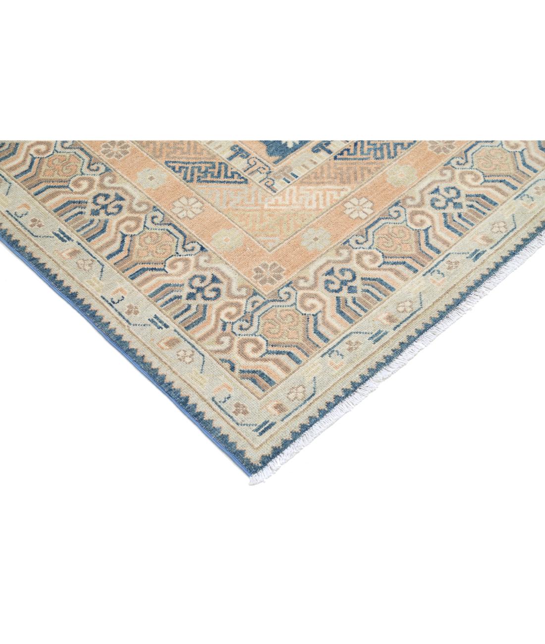Hand Knotted Khotan Wool Rug - 9'3'' x 11'10'' 9' 3" X 11' 10" (282 X 361) / Blue / Tan