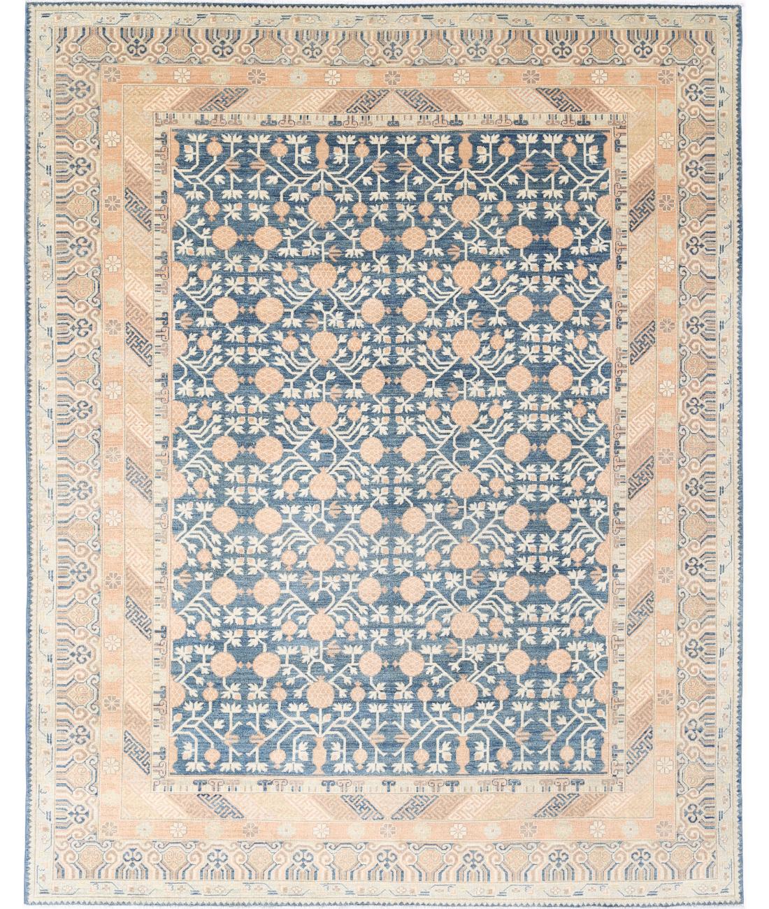 Hand Knotted Khotan Wool Rug - 9'3'' x 11'10''