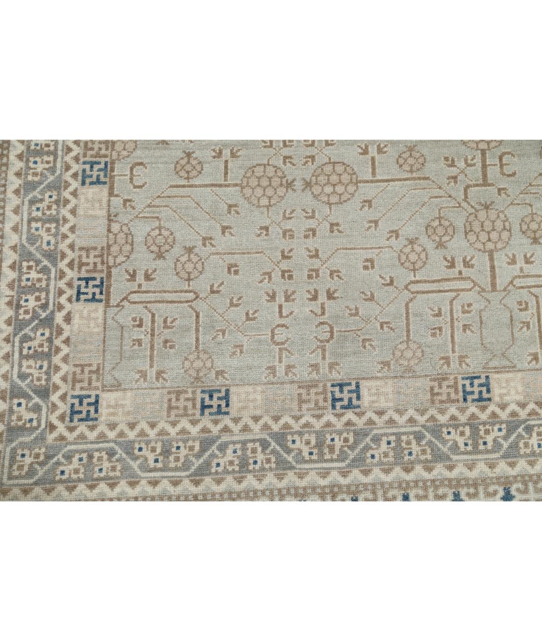 Hand Knotted Khotan Wool Rug - 9'5'' x 11'11'' 9' 5" X 11' 11" (287 X 363) / Grey / Taupe
