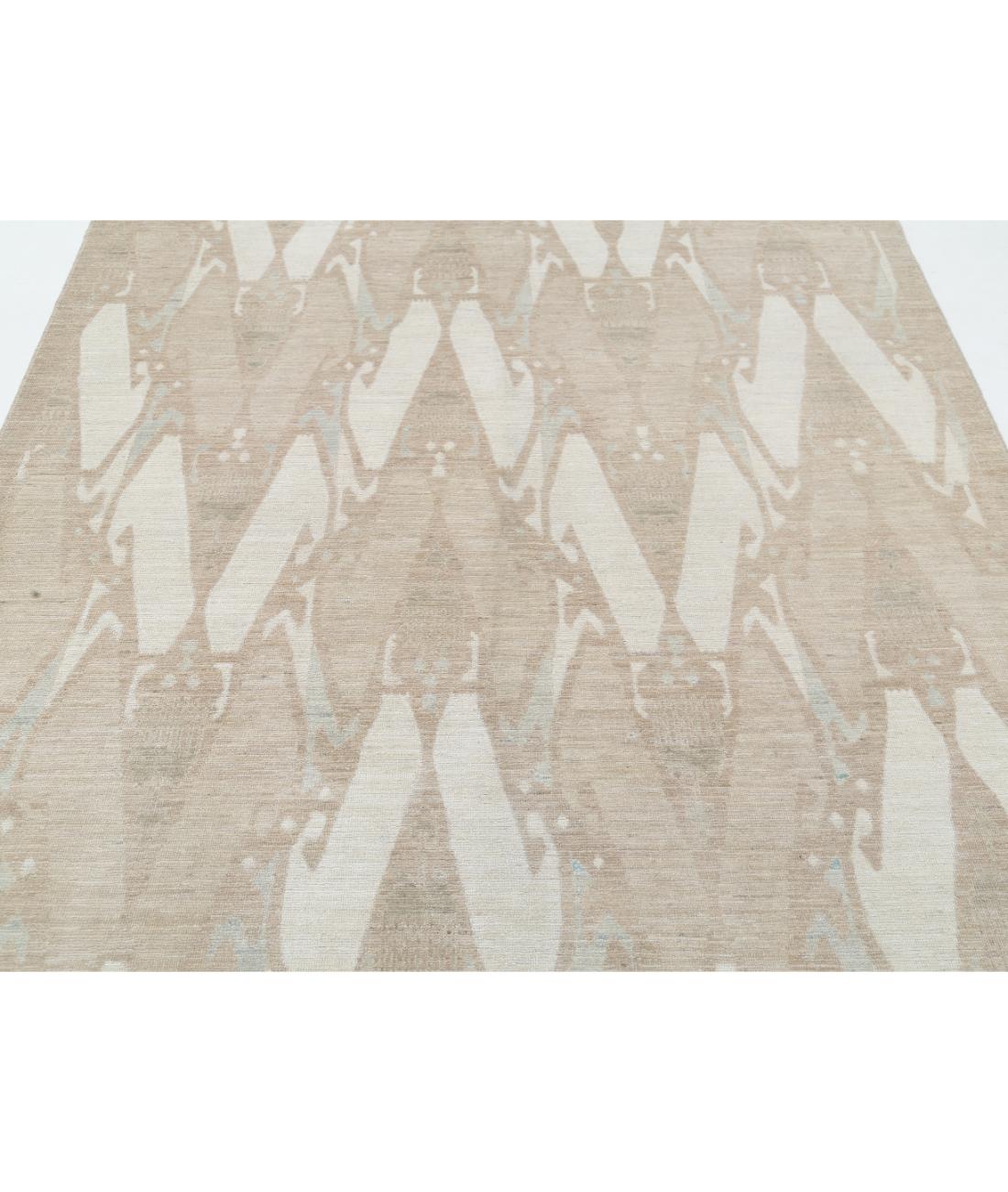 Hand Knotted Khotan Wool Rug - 6'0'' x 8'9'' 6' 0" X 8' 9" (183 X 267) / Taupe / Ivory