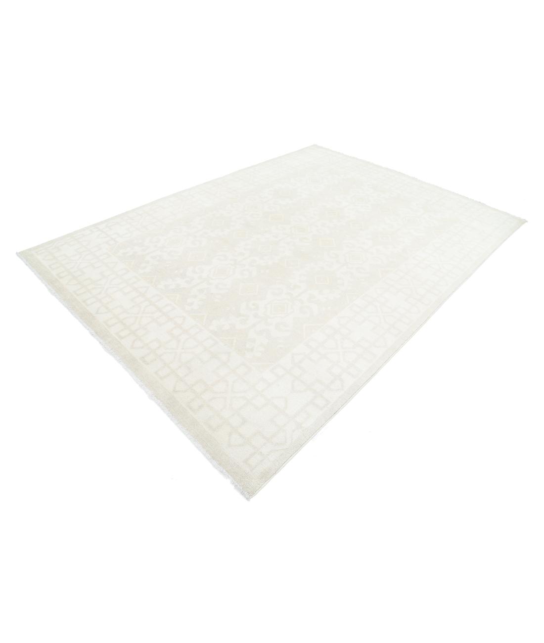 Hand Knotted Khotan Wool Rug - 7'2'' x 9'11'' 7' 2" X 9' 11" (218 X 302) / Taupe / Ivory