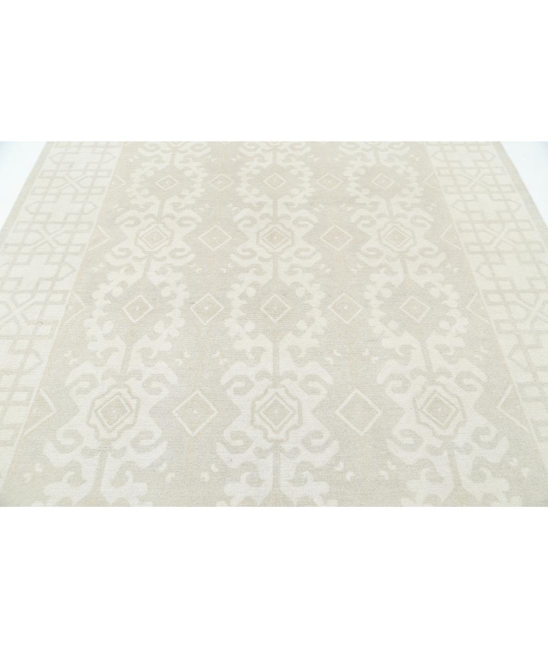 Hand Knotted Khotan Wool Rug - 7'2'' x 9'11'' 7' 2" X 9' 11" (218 X 302) / Taupe / Ivory