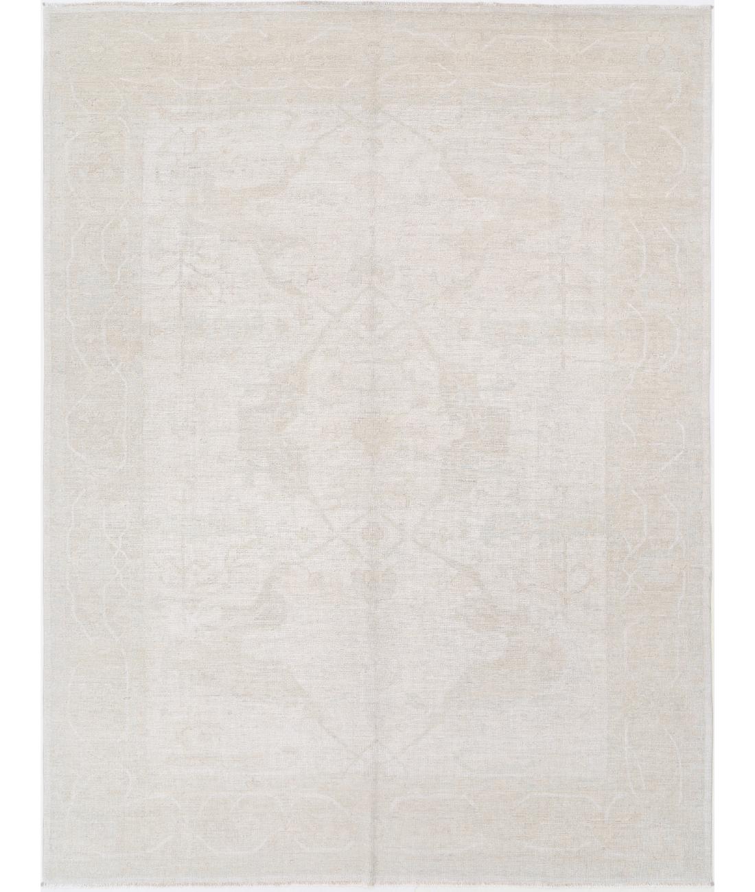 Hand Knotted Khotan Wool Rug - 8&#39;7&#39;&#39; x 11&#39;7&#39;&#39; 8&#39; 7&quot; X 11&#39; 7&quot; (262 X 353) / Ivory / Silver