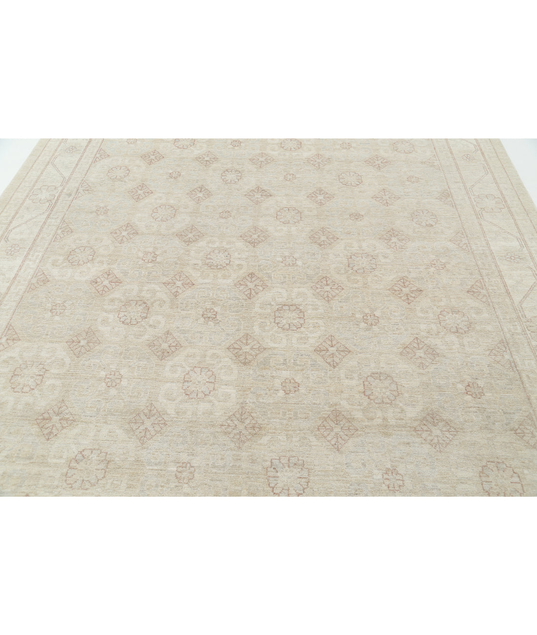 Hand Knotted Khotan Wool Rug - 8'1'' x 10'4'' 8' 1" X 10' 4" (246 X 315) / Silver / Ivory