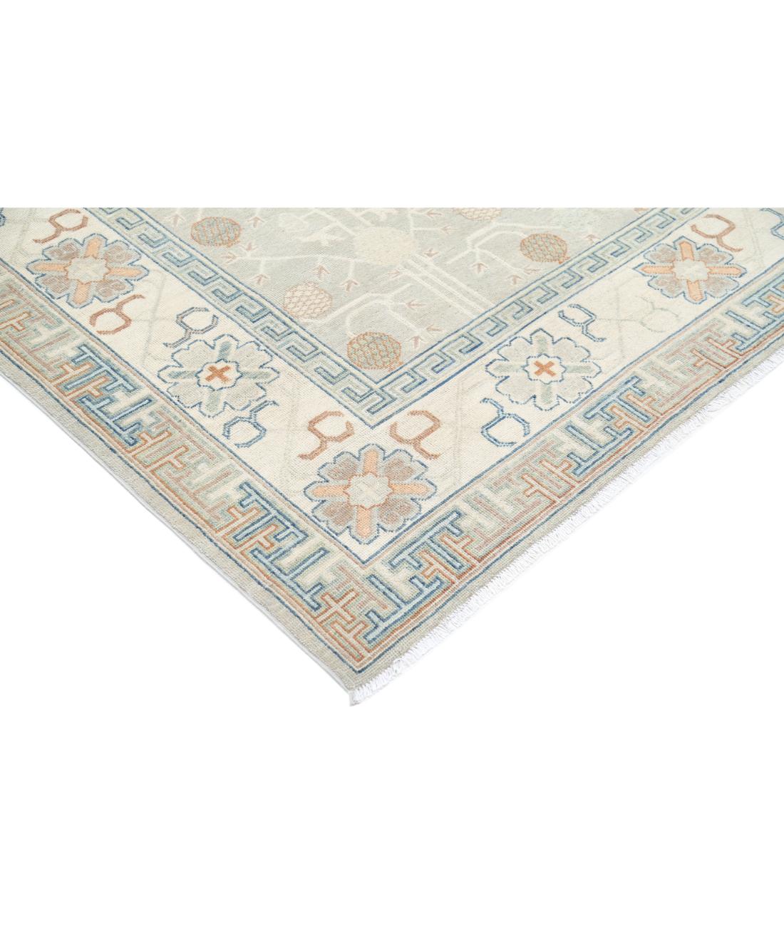 Hand Knotted Khotan Wool Rug - 10'2'' x 13'8'' 10' 2" X 13' 8" (310 X 417) / Grey / Ivory