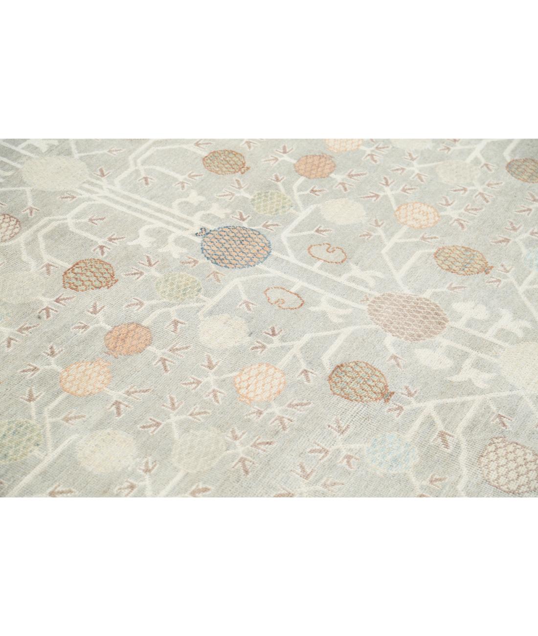 Hand Knotted Khotan Wool Rug - 10'2'' x 13'8'' 10' 2" X 13' 8" (310 X 417) / Grey / Ivory