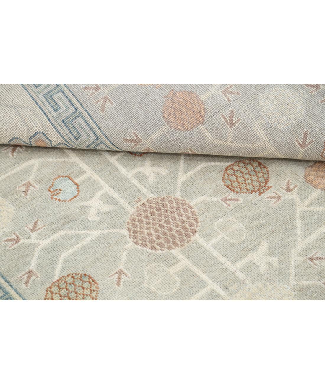 Hand Knotted Khotan Wool Rug - 10'2'' x 13'8'' 10' 2" X 13' 8" (310 X 417) / Grey / Ivory