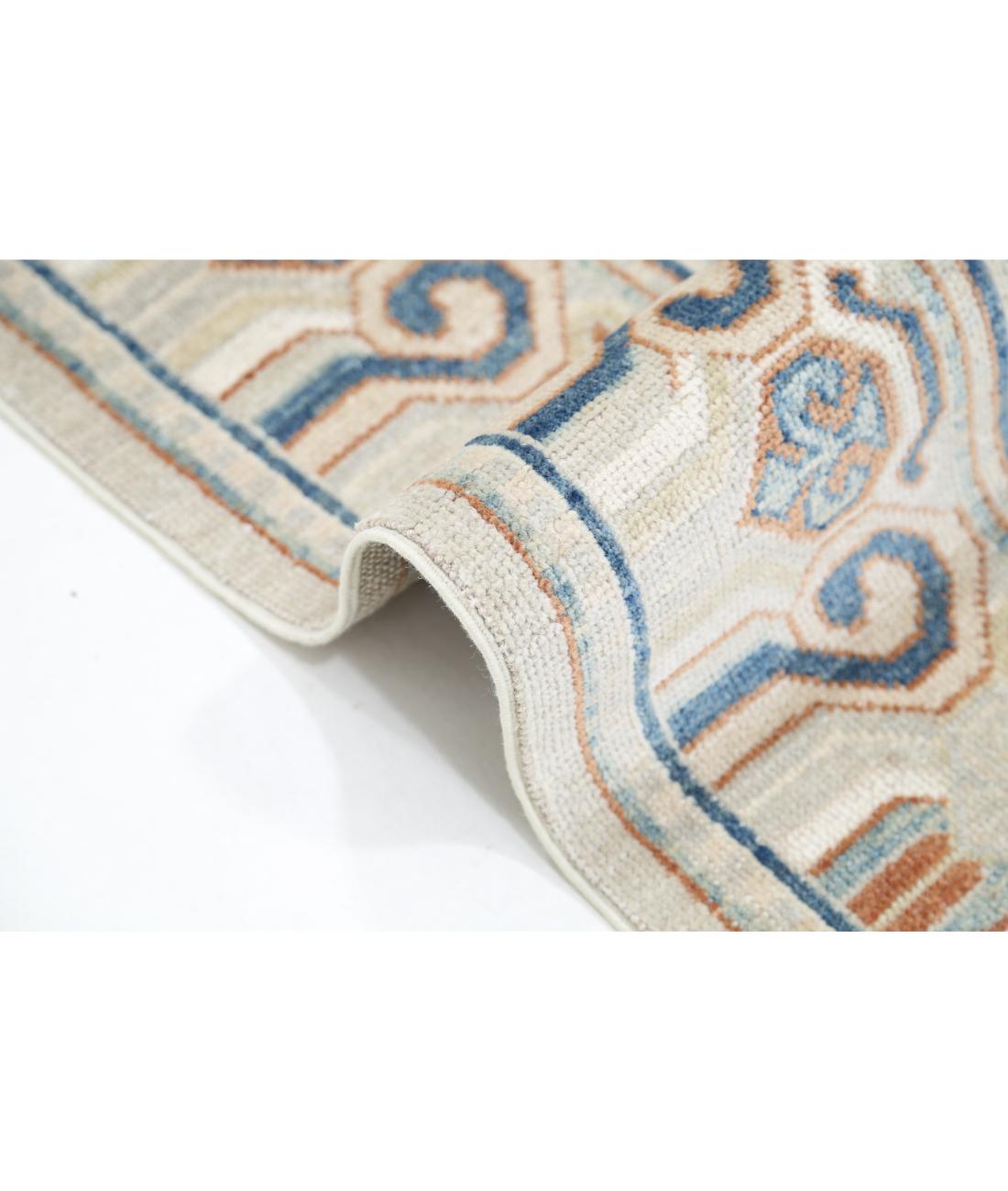 Hand Knotted Khotan Wool Rug - 9'1'' x 12'7'' 9' 1" X 12' 7" (277 X 384) / Grey / Blue