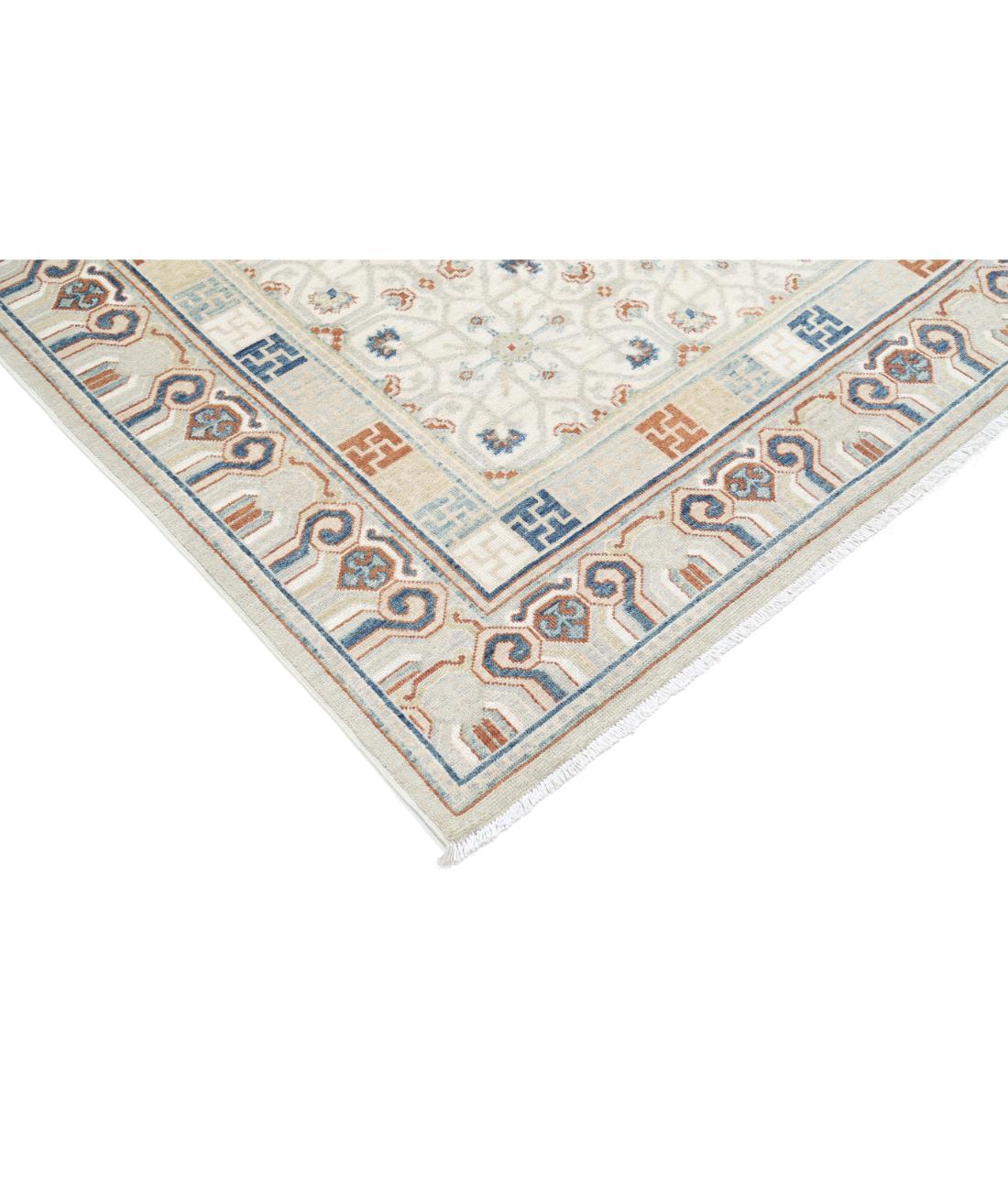 Hand Knotted Khotan Wool Rug - 9'1'' x 12'7'' 9' 1" X 12' 7" (277 X 384) / Grey / Blue