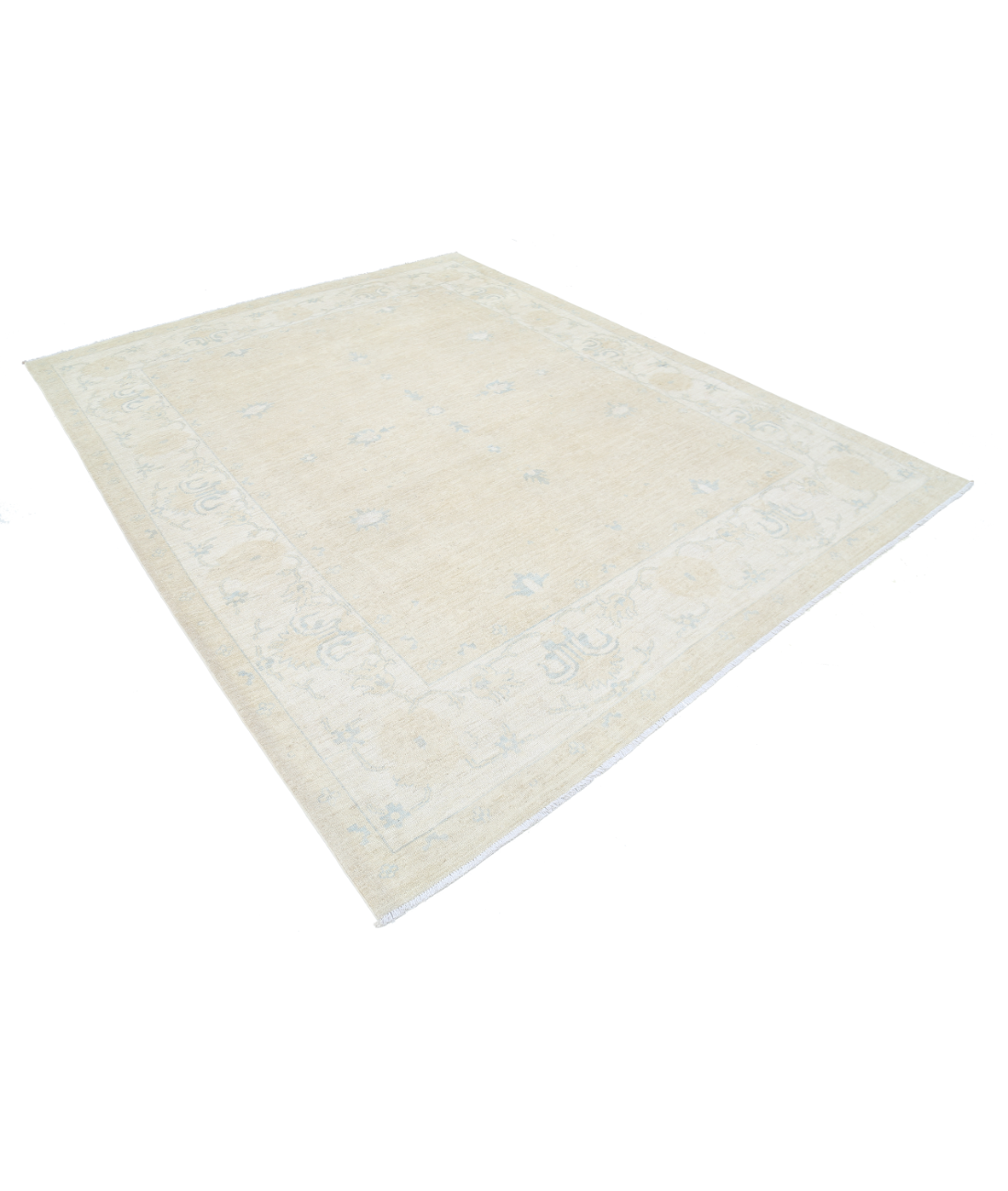 Hand Knotted Khotan Wool Rug 7' 7" X 9' 8" 7' 7" X 9' 8" (231 X 295) / Brown / Ivory