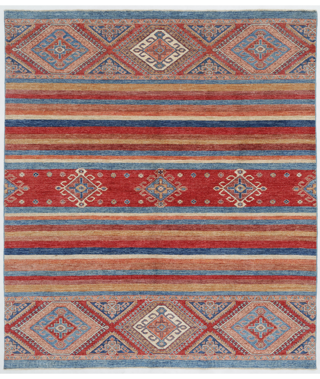 Hand Knotted Khurjeen Wool Rug  - 6&#39; 10&quot; X 7&#39; 10&quot;