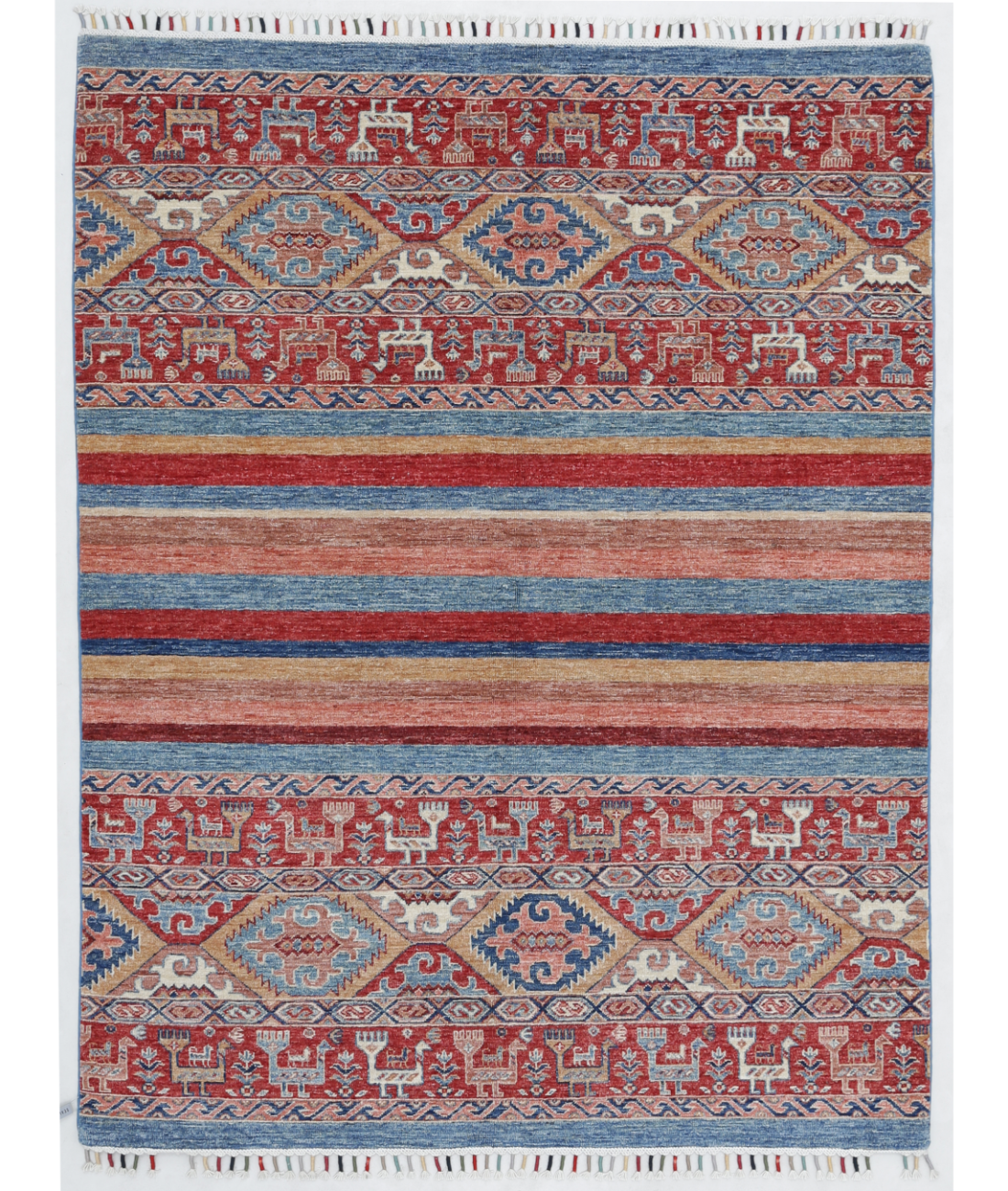 Hand Knotted Khurjeen Wool Rug  - 4&#39; 10&quot; X 6&#39; 4&quot;