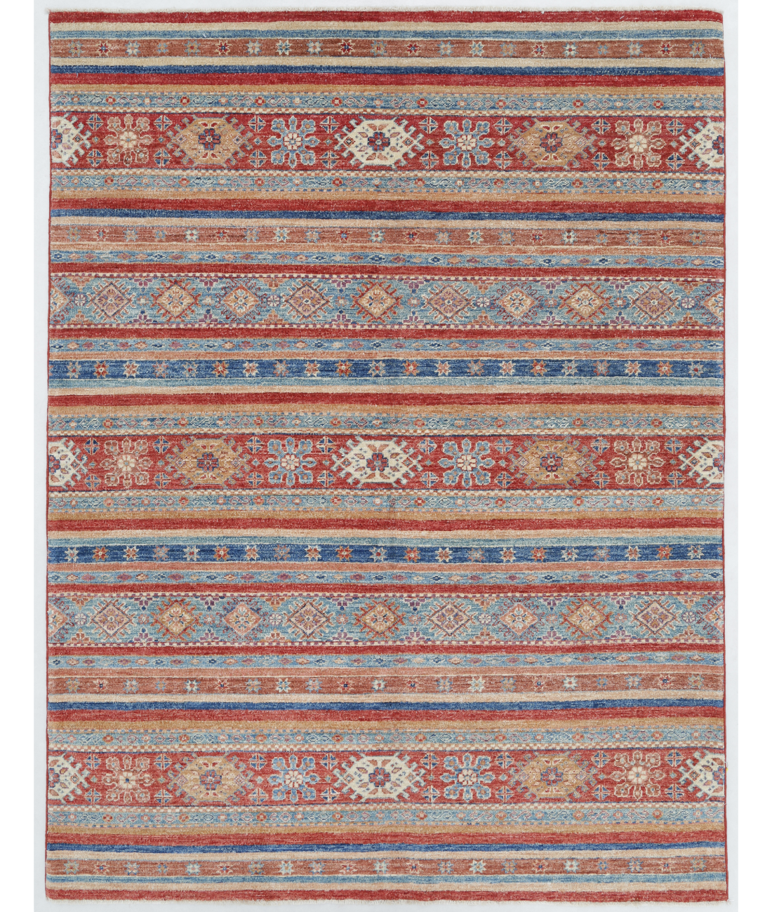 Hand Knotted Khurjeen Wool Rug  - 4&#39; 10&quot; X 6&#39; 5&quot;