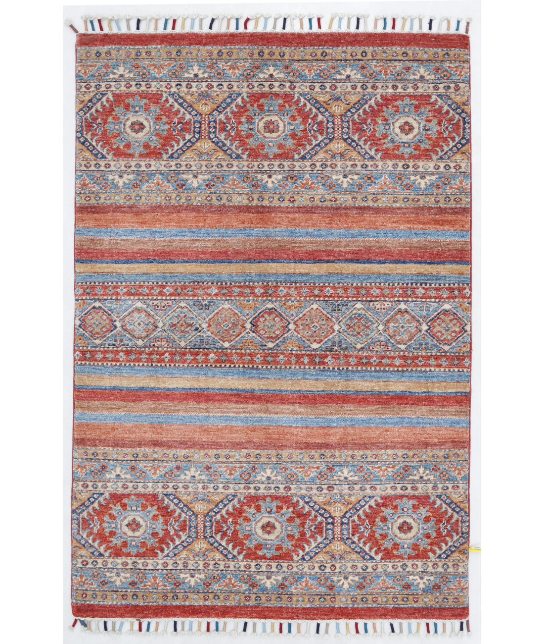 Hand Knotted Khurjeen Wool Rug  - 3&#39; 4&quot; X 4&#39; 11&quot;
