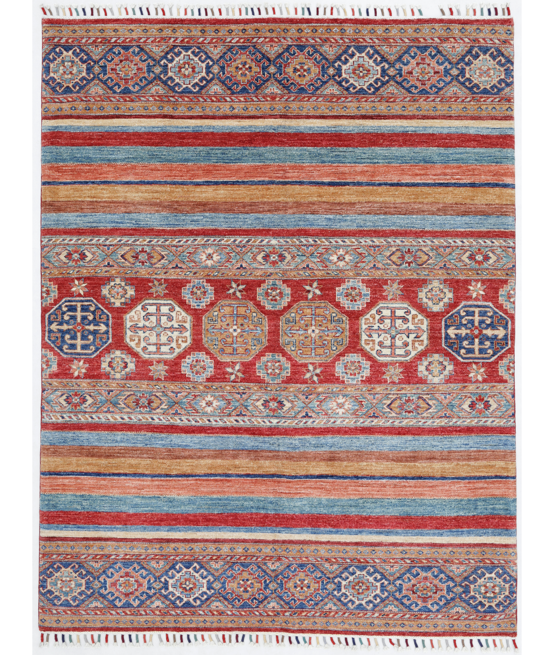 Hand Knotted Khurjeen Wool Rug  - 4&#39; 11&quot; X 6&#39; 5&quot;