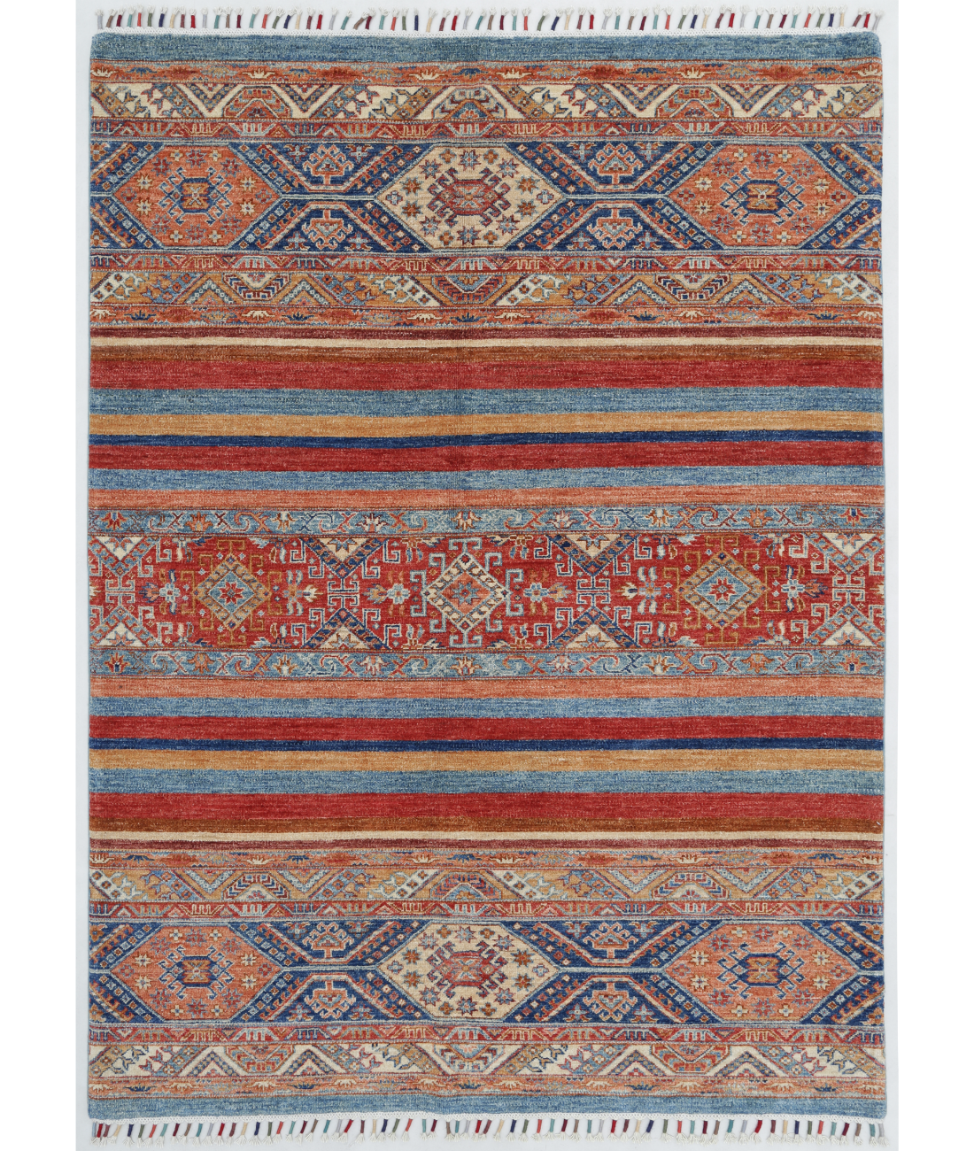 Hand Knotted Khurjeen Wool Rug  - 4' 10" X 6' 9"