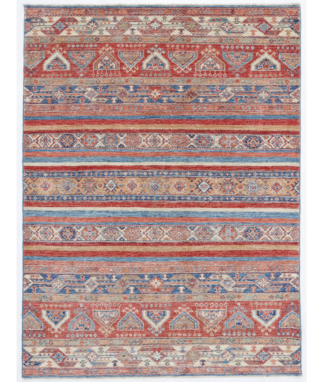 Hand Knotted Khurjeen Wool Rug  - 4&#39; 11&quot; X 6&#39; 8&quot;