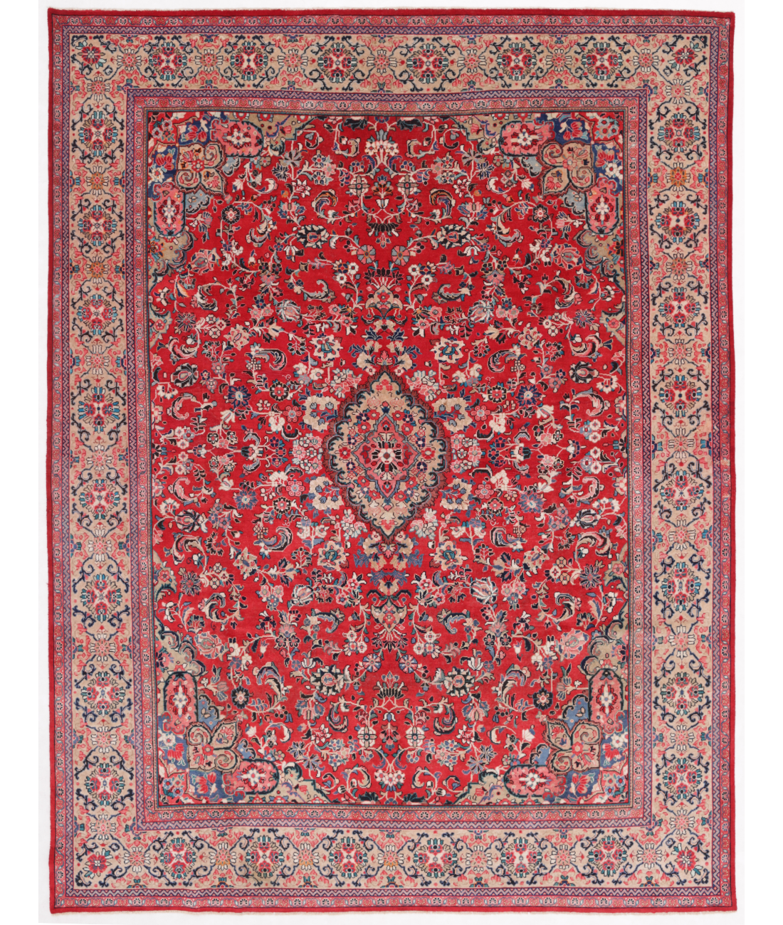 Hand Knotted Mahal Wool Rug  - 10&#39; 2&quot; X 13&#39; 6&quot;