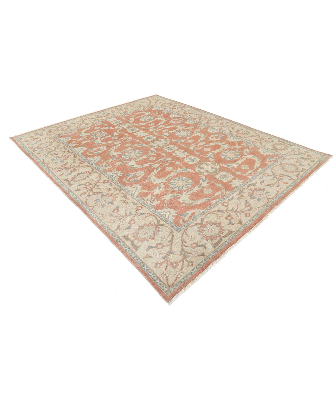 Hand Knotted Antique Persian Mahal Wool Rug - 8'0'' x 9'9'' 8'0'' x 9'9'' (240 X 293) / Peach / Beige