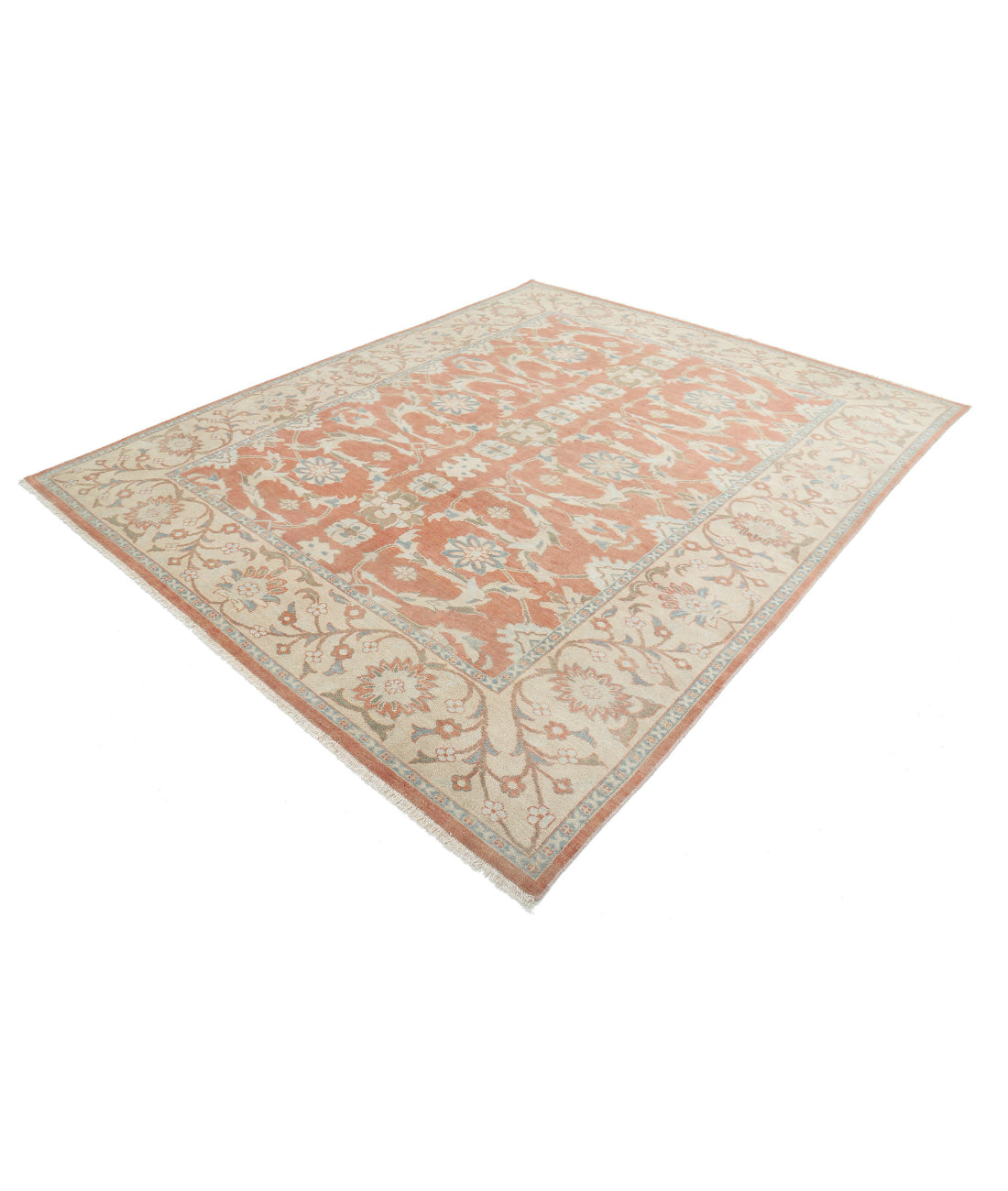 Hand Knotted Antique Persian Mahal Wool Rug - 8'0'' x 9'9'' 8'0'' x 9'9'' (240 X 293) / Peach / Beige
