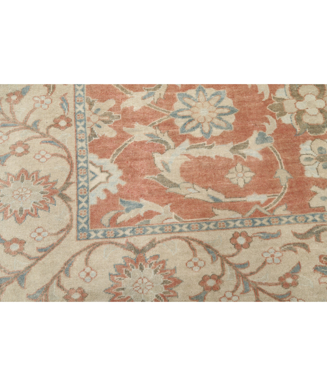 Hand Knotted Antique Persian Mahal Wool Rug - 8'0'' x 9'9'' 8'0'' x 9'9'' (240 X 293) / Peach / Beige