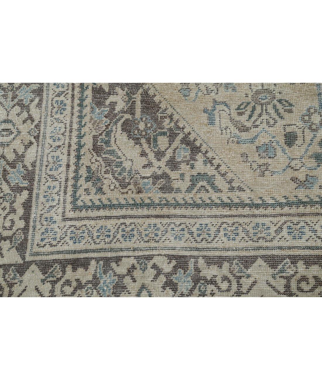 Hand Knotted Antique Persian Mahal Wool Rug - 8'8'' x 12'9'' 8'8'' x 12'9'' (260 X 383) / Ivory / Grey