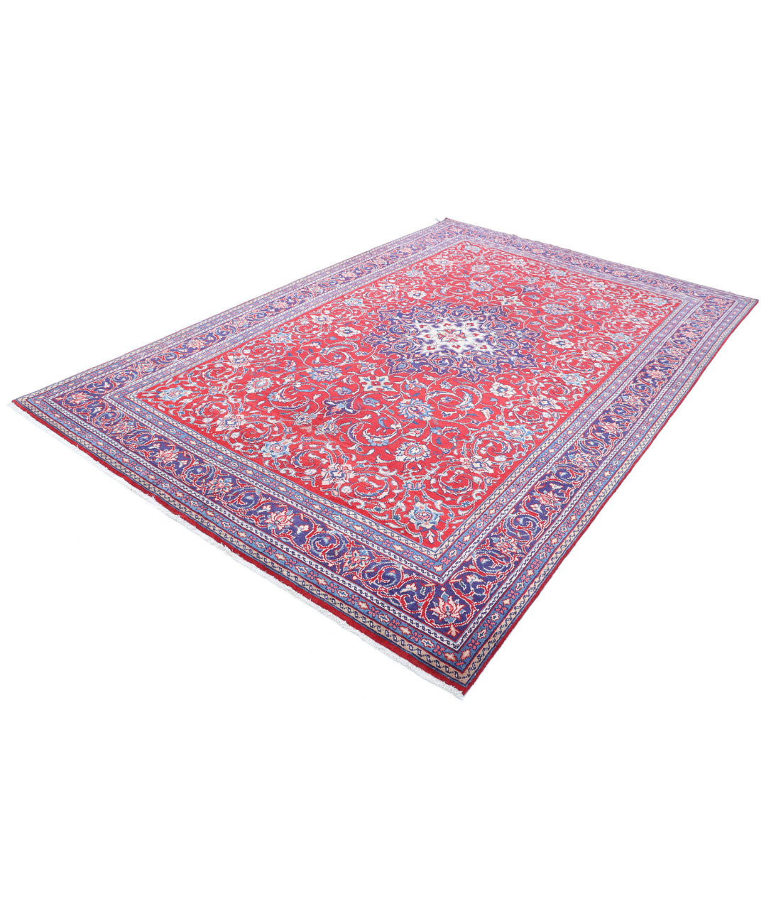 Hand Knotted Persian Mahal Wool Rug - 6'10'' x 10'5'' 6'10'' x 10'5'' (205 X 313) / Red / Blue