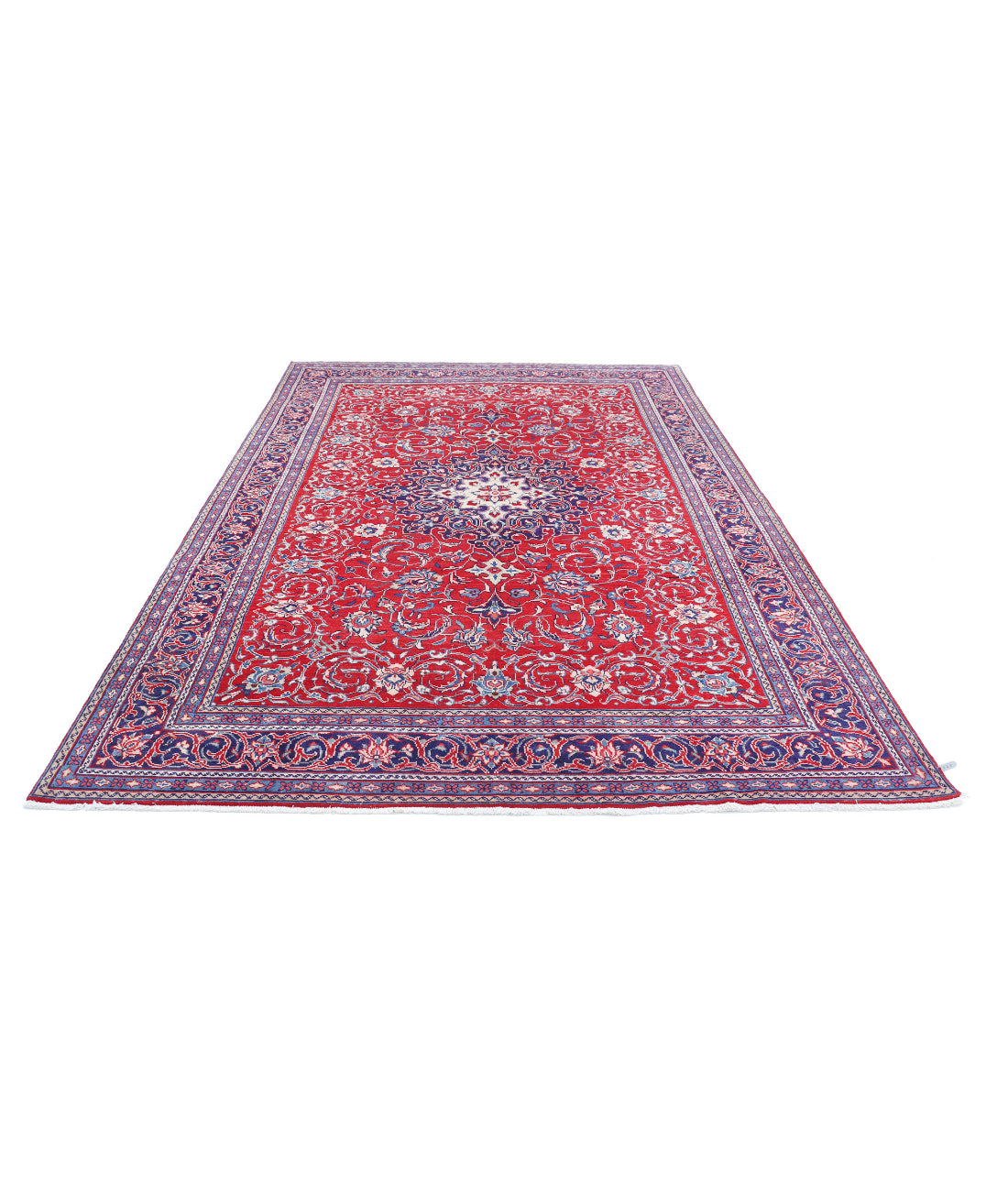 Hand Knotted Persian Mahal Wool Rug - 6'10'' x 10'5'' 6'10'' x 10'5'' (205 X 313) / Red / Blue