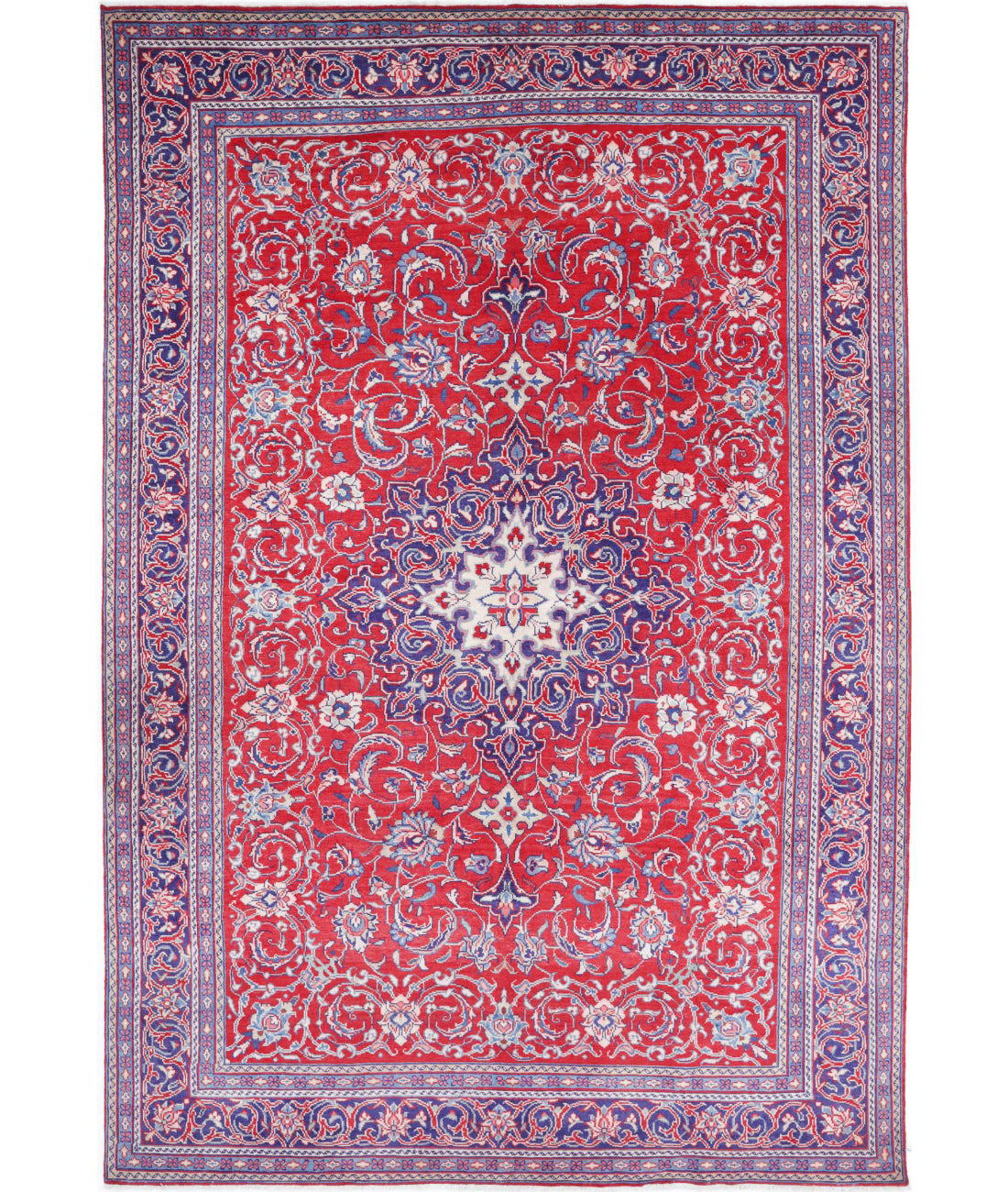 Hand Knotted Persian Mahal Wool Rug - 6&#39;10&#39;&#39; x 10&#39;5&#39;&#39; 6&#39;10&#39;&#39; x 10&#39;5&#39;&#39; (205 X 313) / Red / Blue