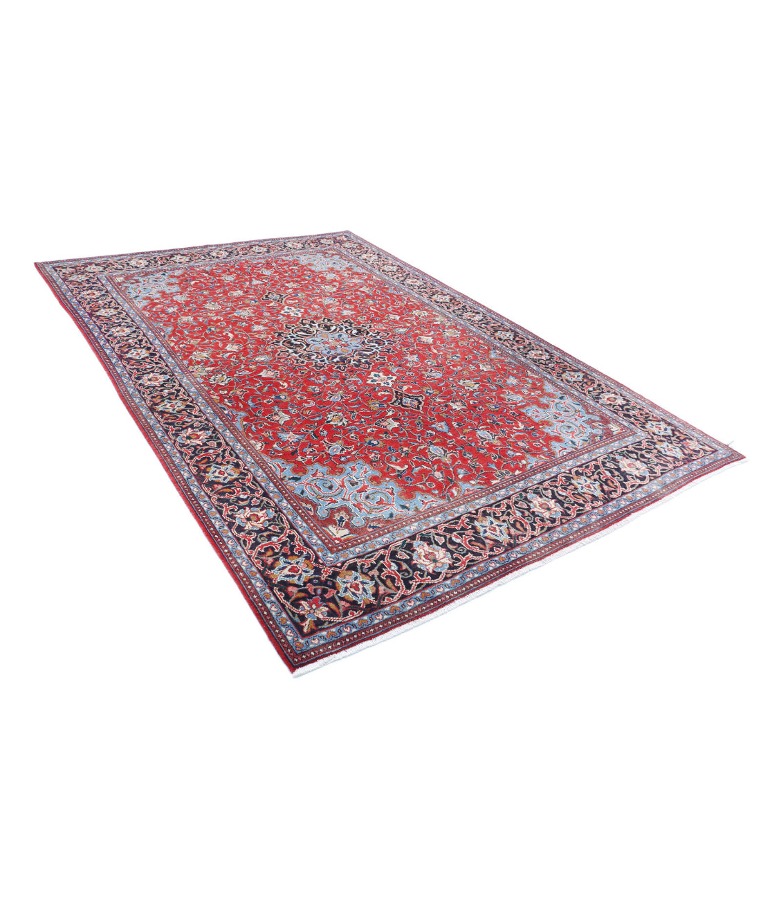 Hand Knotted Persian Mahal Wool Rug - 7'1'' x 10'6'' 7'1'' x 10'6'' (213 X 315) / Red / Black