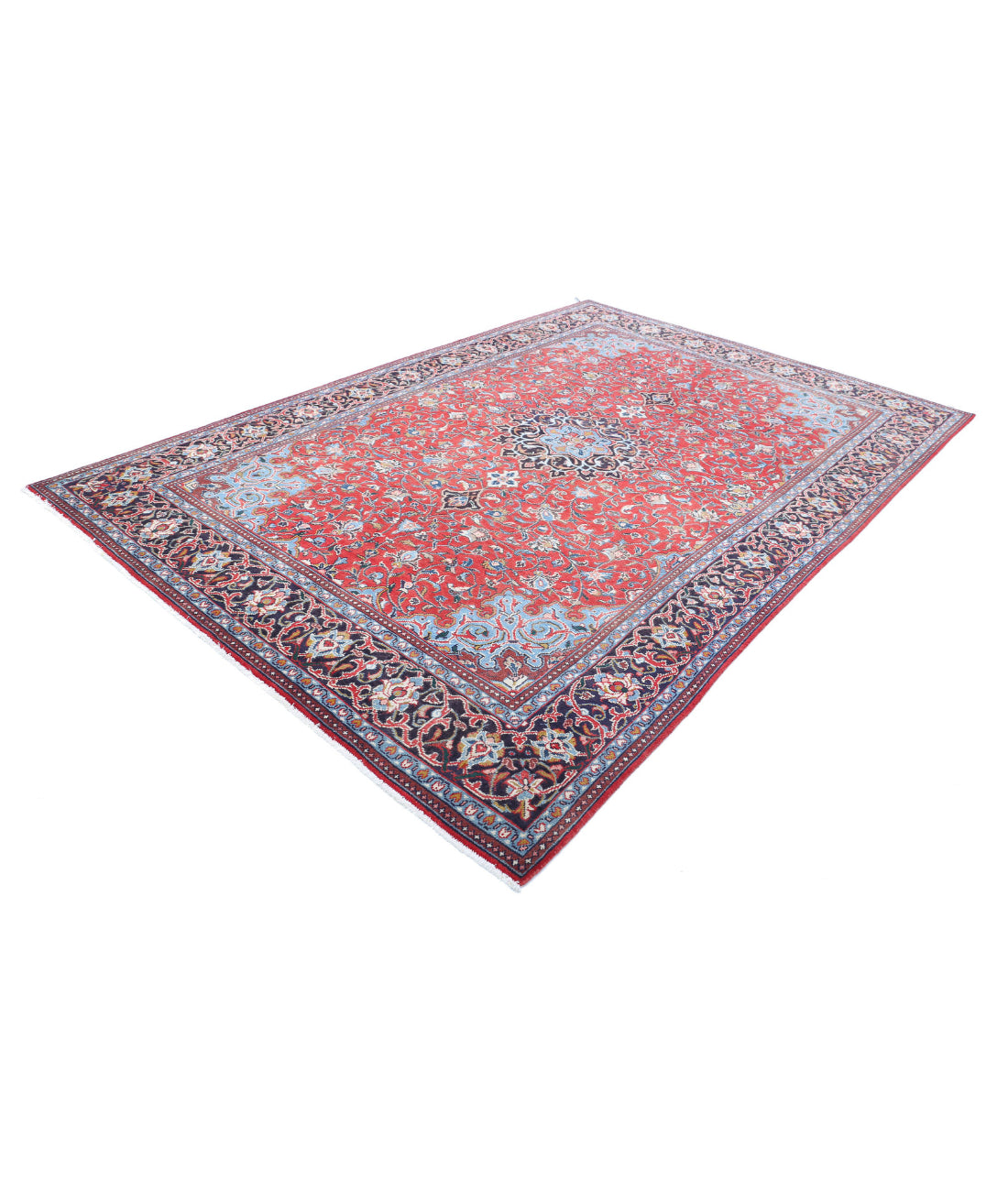 Hand Knotted Persian Mahal Wool Rug - 7'1'' x 10'6'' 7'1'' x 10'6'' (213 X 315) / Red / Black