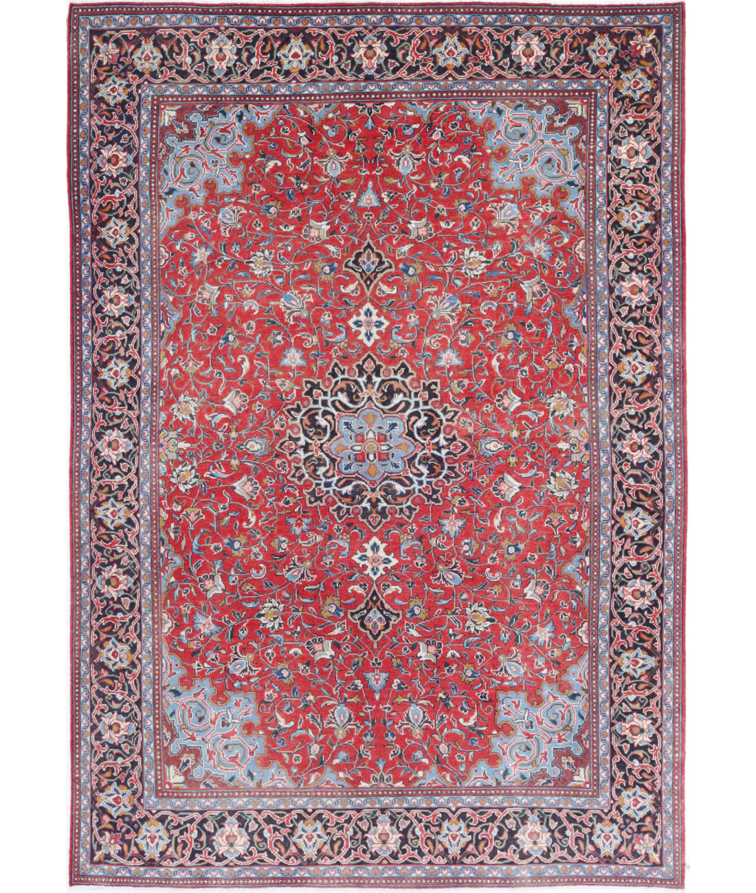 Hand Knotted Persian Mahal Wool Rug - 7&#39;1&#39;&#39; x 10&#39;6&#39;&#39; 7&#39;1&#39;&#39; x 10&#39;6&#39;&#39; (213 X 315) / Red / Black