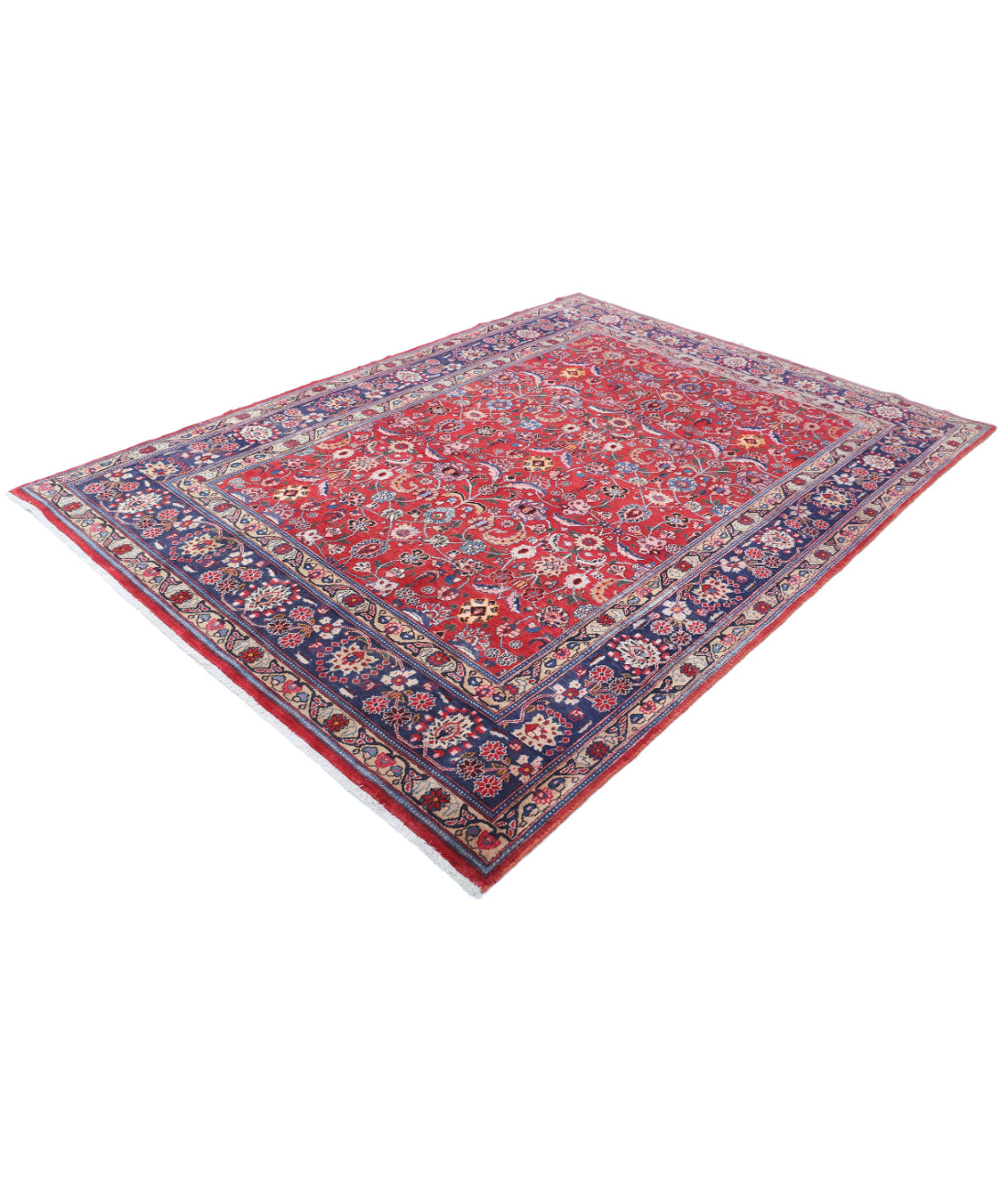 Hand Knotted Persian Mahal Wool Rug - 6'9'' x 9'6'' 6'9'' x 9'6'' (203 X 285) / Red / Blue