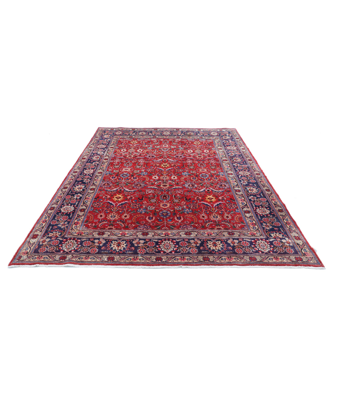 Hand Knotted Persian Mahal Wool Rug - 6'9'' x 9'6'' 6'9'' x 9'6'' (203 X 285) / Red / Blue
