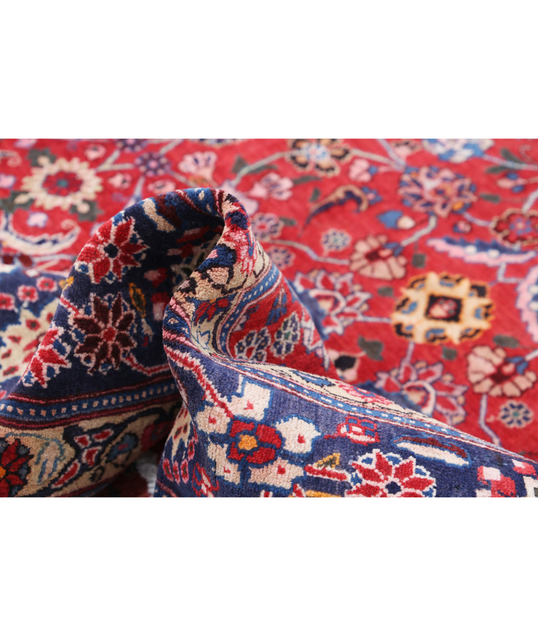 Hand Knotted Persian Mahal Wool Rug - 6'9'' x 9'6'' 6'9'' x 9'6'' (203 X 285) / Red / Blue