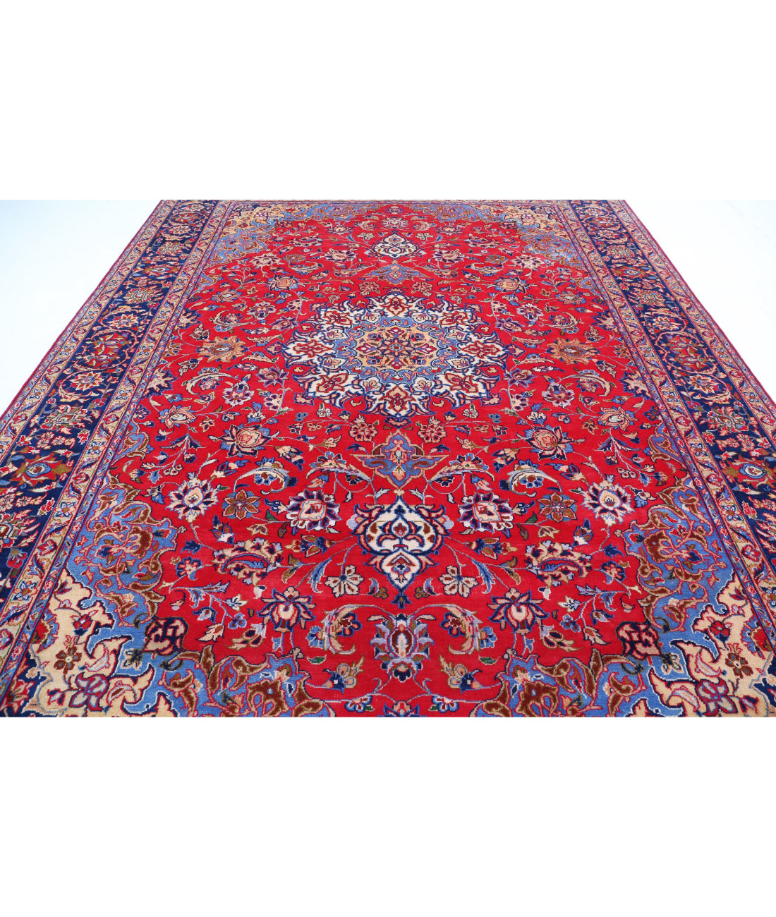 Hand Knotted Persian Mahal Wool Rug - 9'6'' x 13'2'' 9'6'' x 13'2'' (285 X 395) / Red / Blue