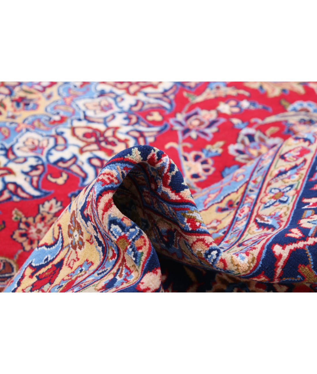 Hand Knotted Persian Mahal Wool Rug - 9'6'' x 13'2'' 9'6'' x 13'2'' (285 X 395) / Red / Blue