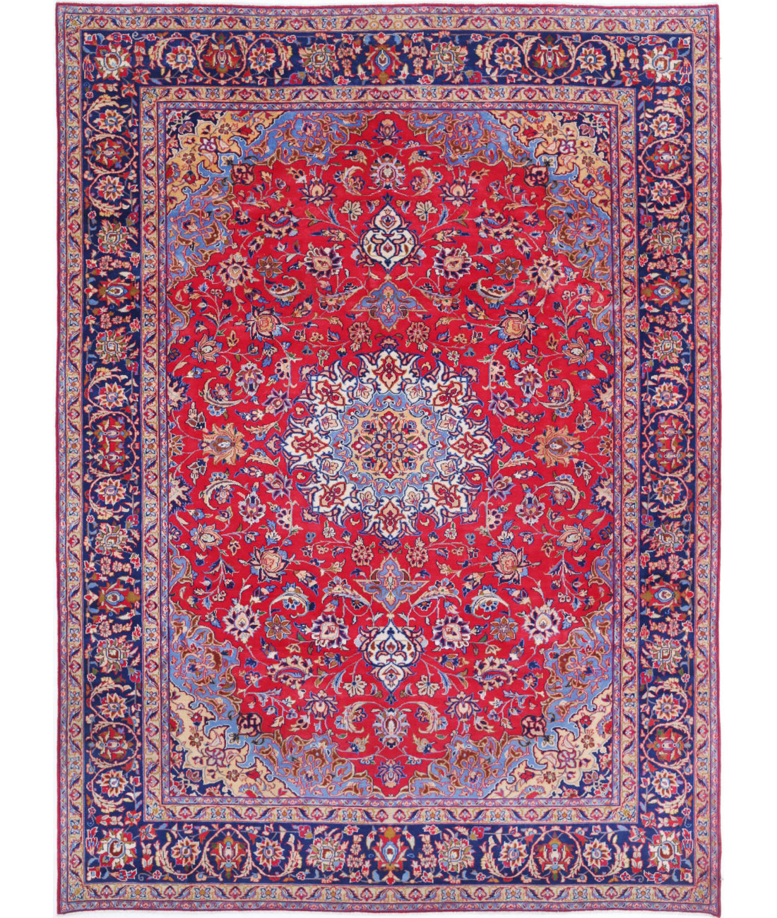 Hand Knotted Persian Mahal Wool Rug - 9&#39;6&#39;&#39; x 13&#39;2&#39;&#39; 9&#39;6&#39;&#39; x 13&#39;2&#39;&#39; (285 X 395) / Red / Blue