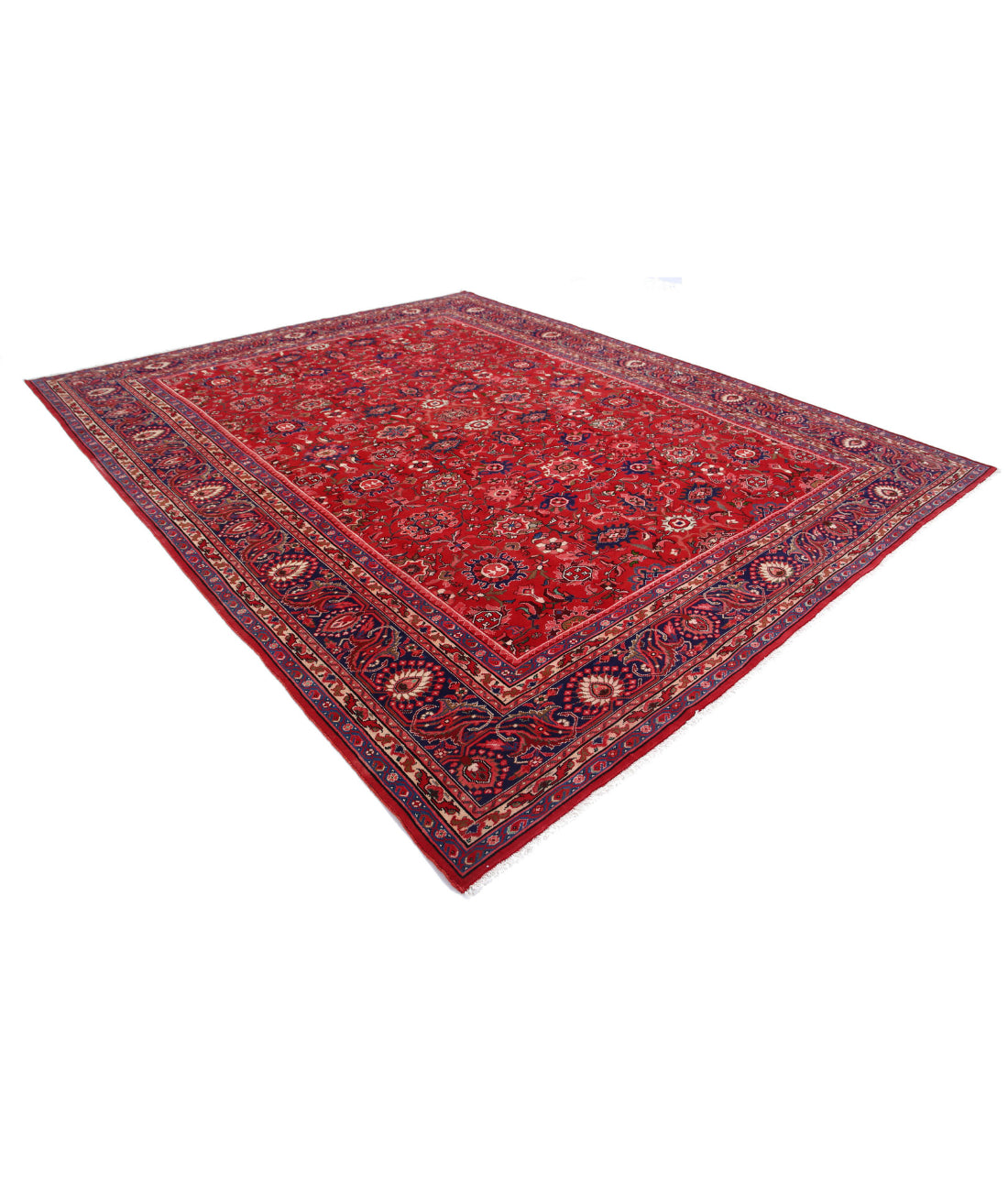 Hand Knotted Persian Mahal Wool Rug - 10'2'' x 12'8'' 10'2'' x 12'8'' (305 X 380) / Red / Blue