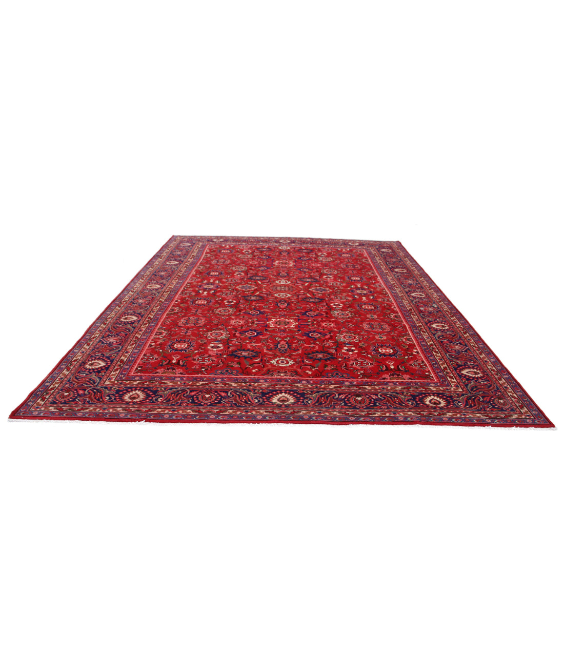 Hand Knotted Persian Mahal Wool Rug - 10'2'' x 12'8'' 10'2'' x 12'8'' (305 X 380) / Red / Blue