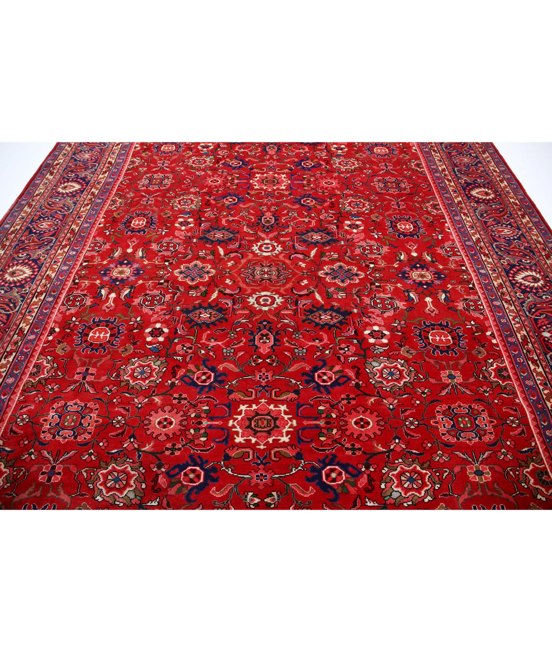 Hand Knotted Persian Mahal Wool Rug - 10'2'' x 12'8'' 10'2'' x 12'8'' (305 X 380) / Red / Blue