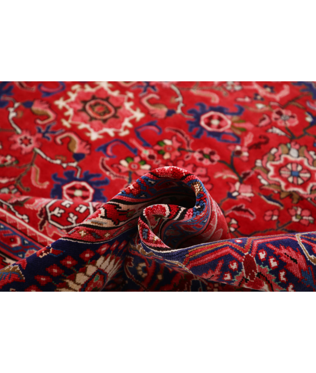 Hand Knotted Persian Mahal Wool Rug - 10'2'' x 12'8'' 10'2'' x 12'8'' (305 X 380) / Red / Blue