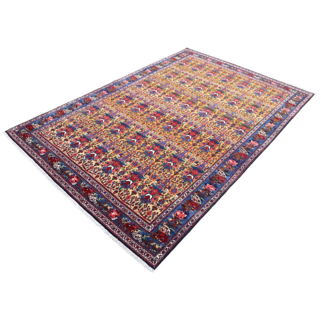 Alfombra de lana persa antigua anudada a mano - 5'4'' x 7'10''