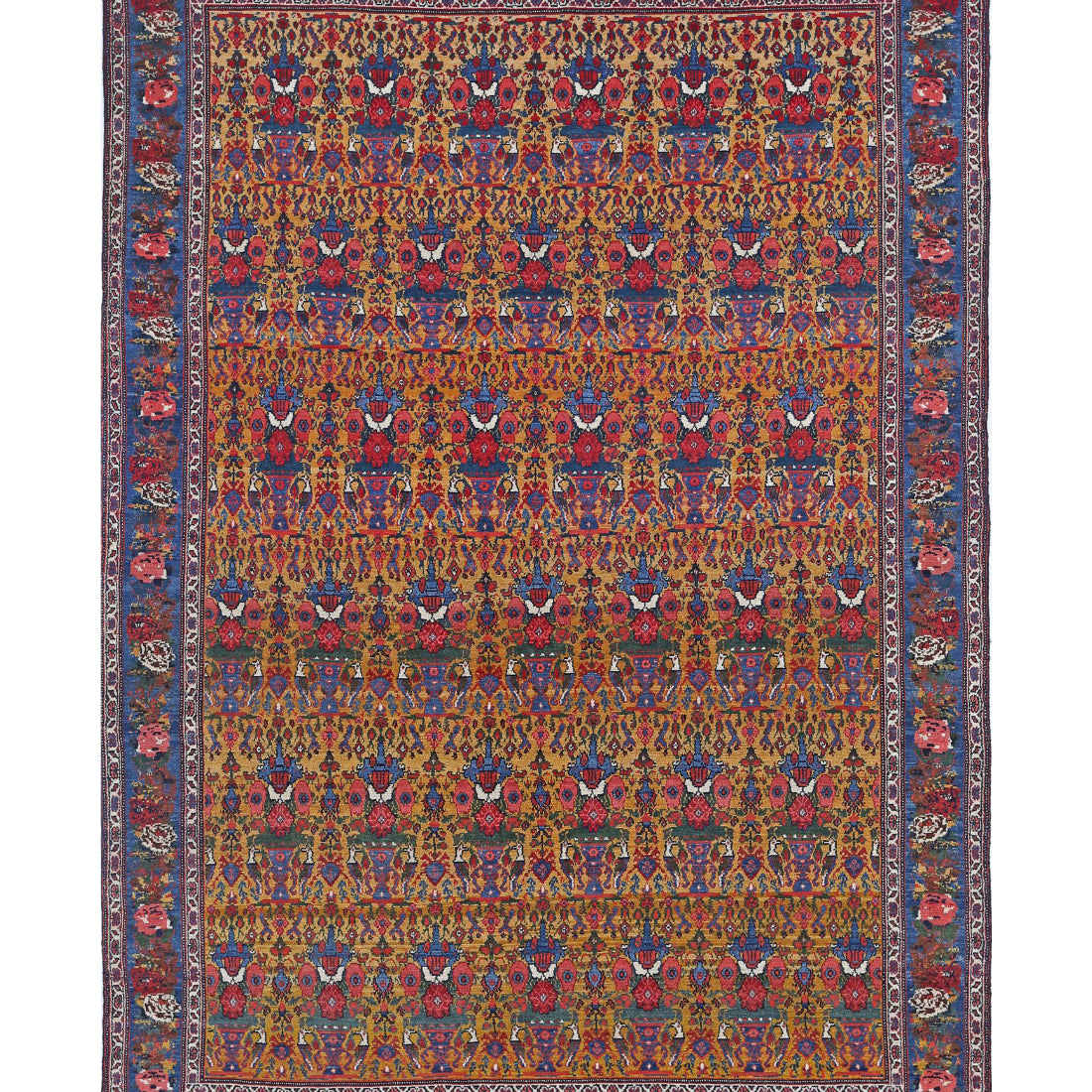 Alfombra de lana persa antigua anudada a mano - 5'4'' x 7'10''